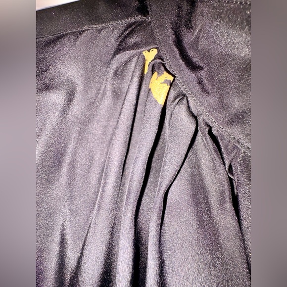 OTTE New York Luxury Black and Gold Leaf Splatter Shirt Dress with Pockets Sz M - Picture 9 of 12